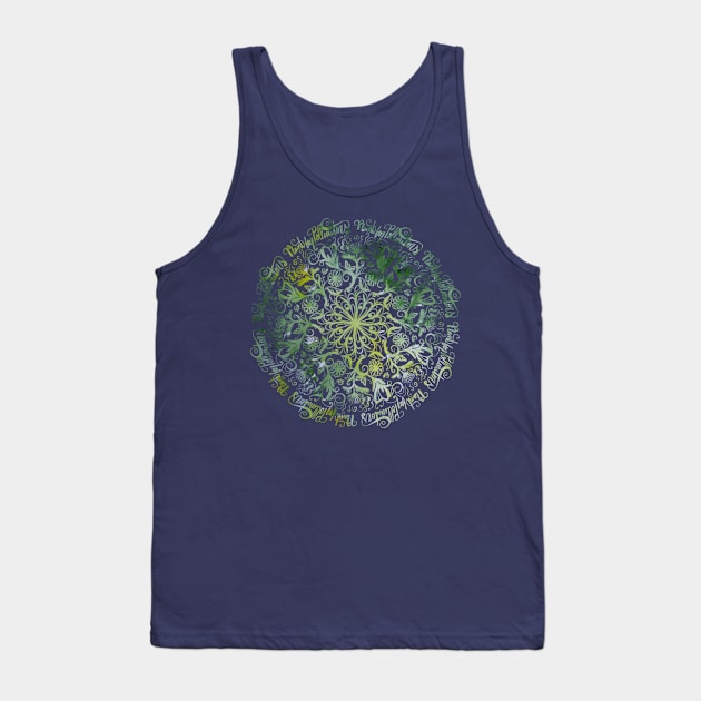 Plant For Pollinators Lime Lettering Mandala Filigree Tank Top by bubbsnugg